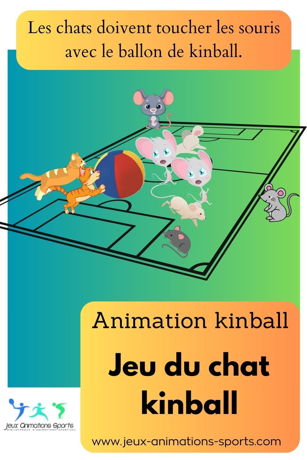Jeu du chat avec le ballon de kin-ball